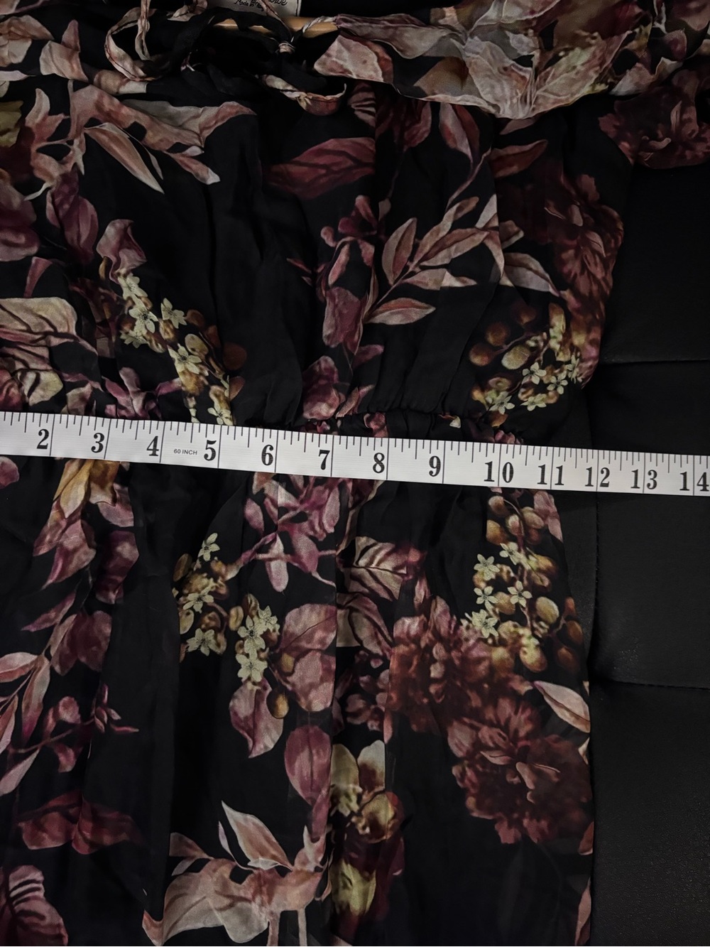 Floral Tie-Neck Maxi Dress in Black with Rose Floral Print (AS IS)
SILK BLEND - Picture 8 of 10